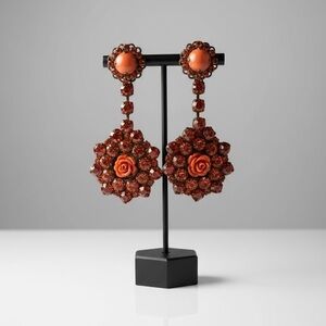 Dimitriadis Anthropologie Dangling Rose Earrings EUC